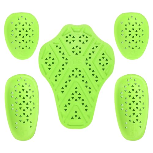 KEMIMOTO CE Level 2 Back Armor Protector Pad, CE Level 2 Elbow and Shoulder Certified, Anti Impact Inserts for Motorcycle Jackets (5 PC Set)