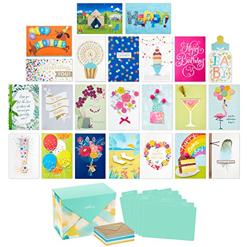 Hallmark Assorted Boxed Christmas Cards Set (Pack of 24 Handmade Holiday Cards with Envelopes) (1XPX1975)
