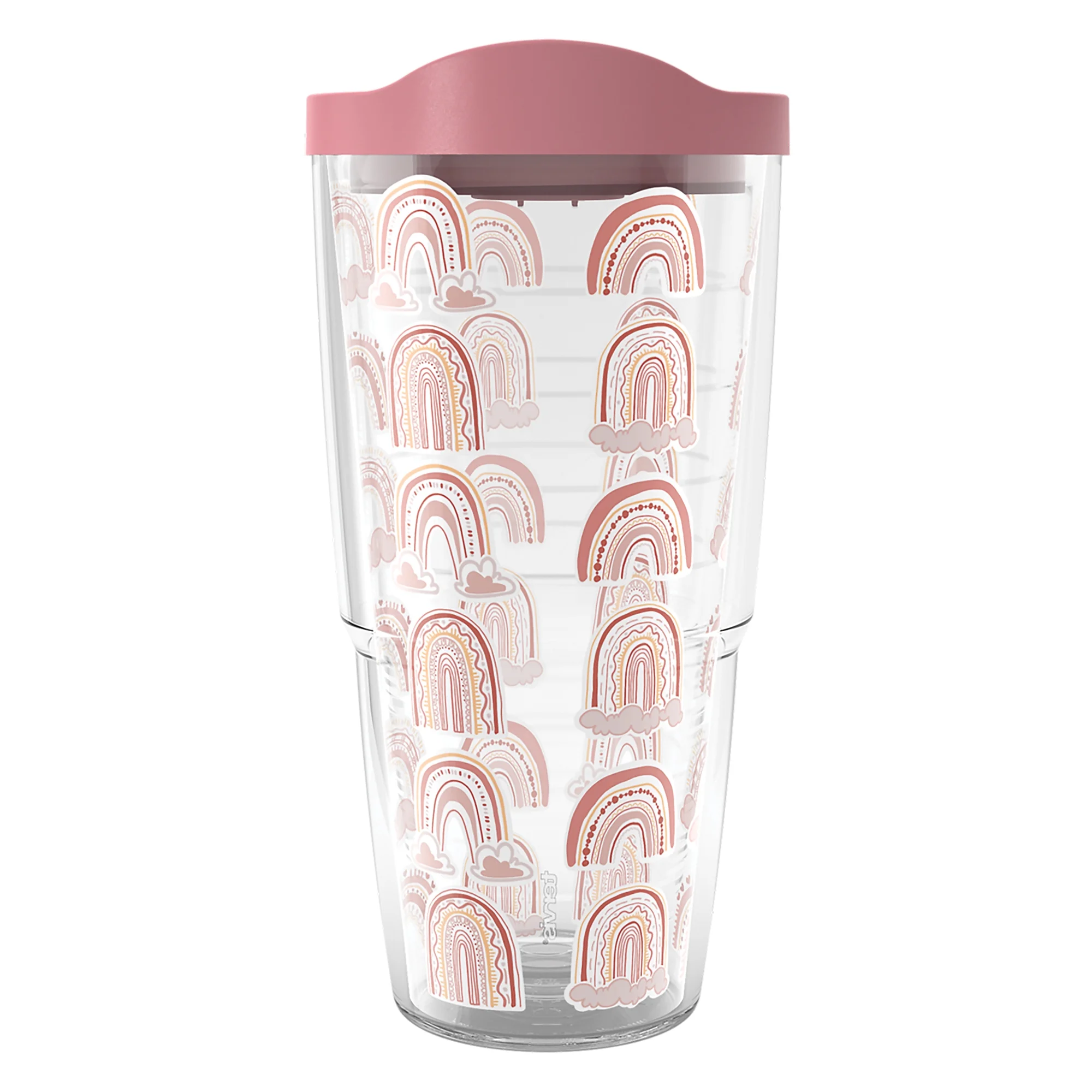 Tervis Boho Rainbows Made in USA Double Walled  Insulated Tumbler Travel Cup Keeps Drinks Cold & Hot, 24oz, Classic