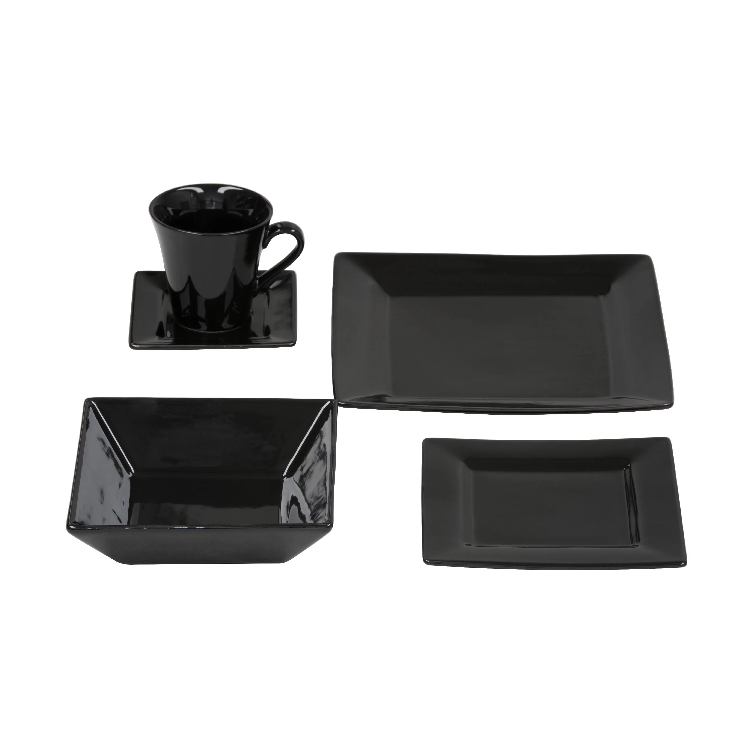 10 Strawberry Street Nova 30 Piece Dinnerware Set - Black