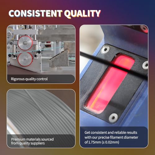 OVERTURE PLA Filament 1.75mm PLA 3D Printer Filament, 2kg Cardboard Spool (4.4lbs), Dimensional Accuracy +/- 0.02mm, Fit Most FDM Printer (Black 2-Pack)