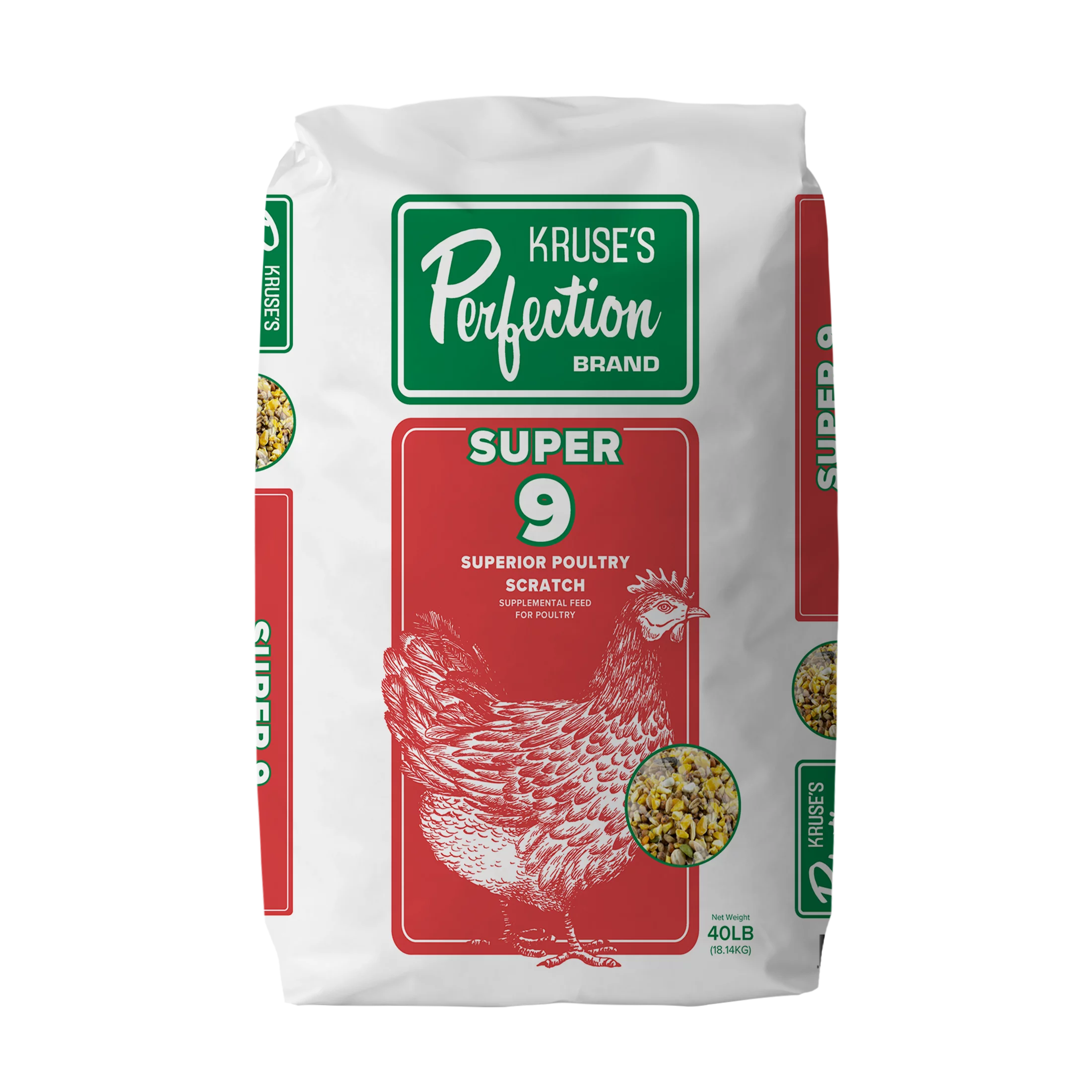 Kruse's Perfection Brand Super 9 Poultry Scratch Grain , 40 lb