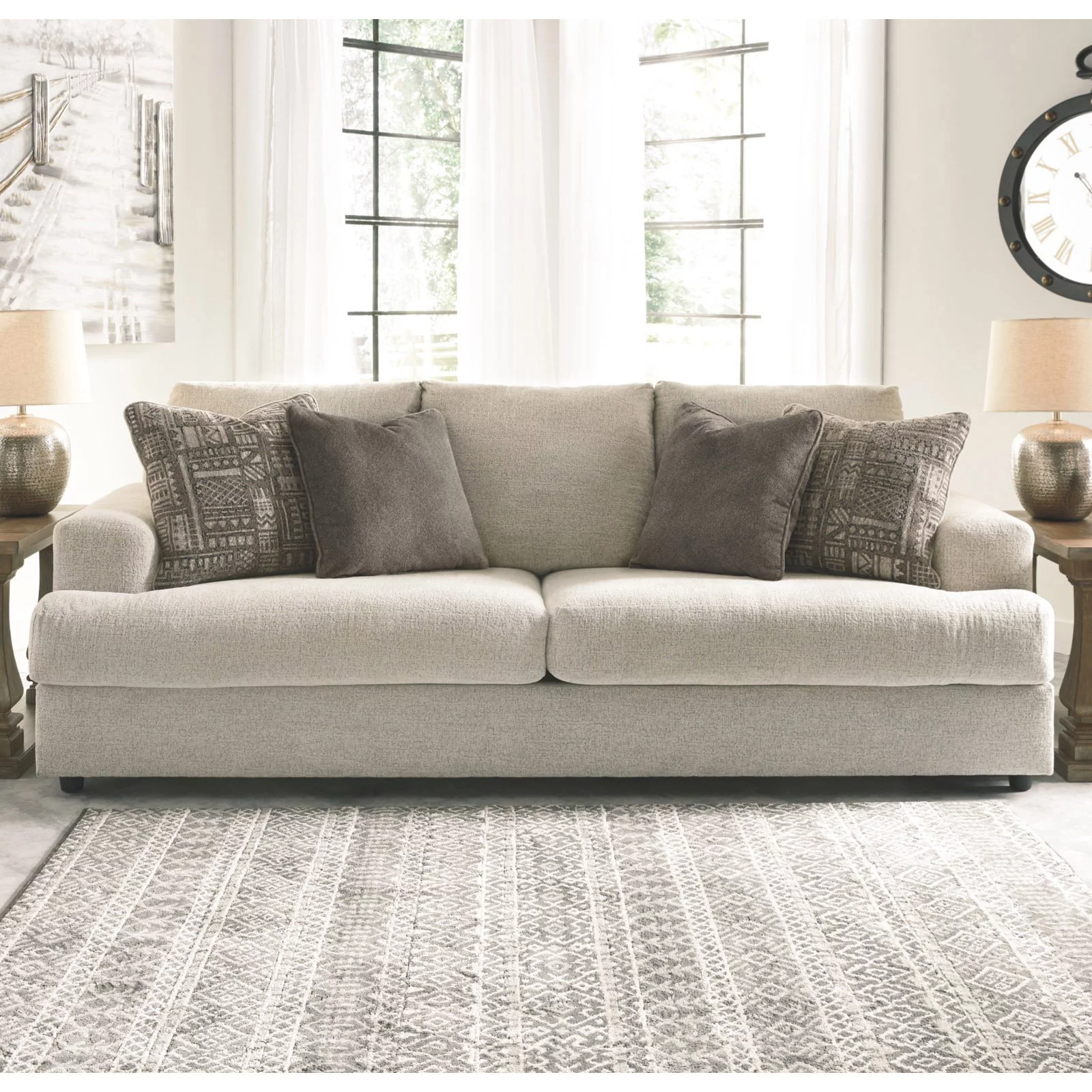 Signature Design by Ashley Soletren Queen Sleeper Sofa in Stone