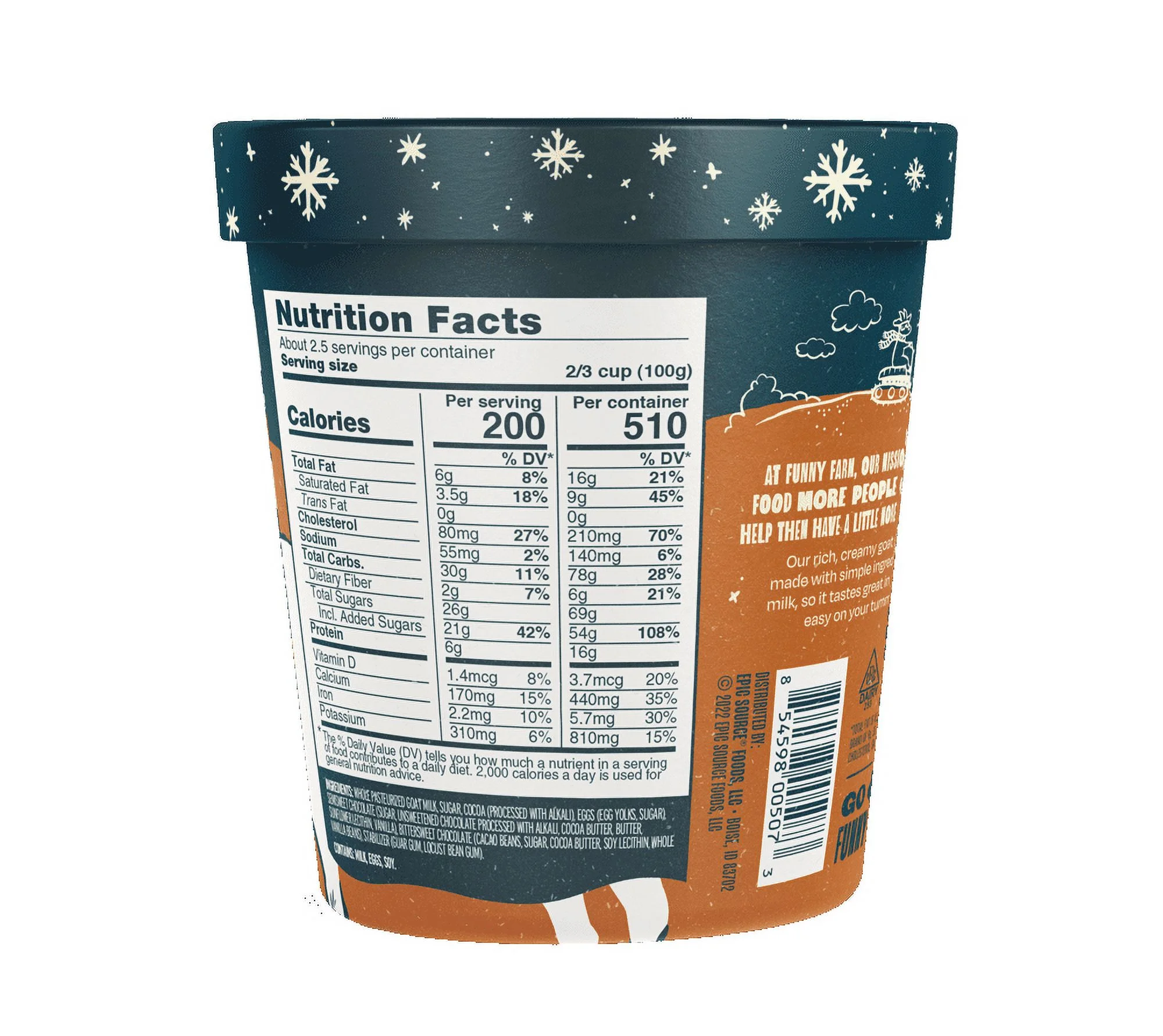 Funny Farm 14 oz. Deep Chocolate Ice Cream (8 pack)