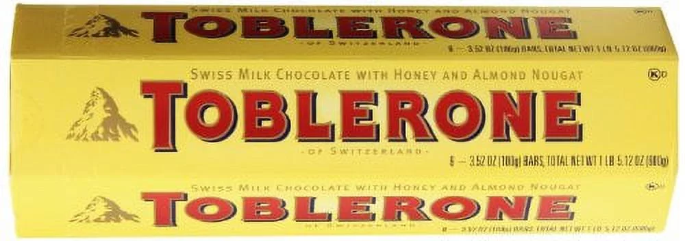 Toblerone Swiss Milk Chocolate with Honey and Almond Nougat, 600 Gram