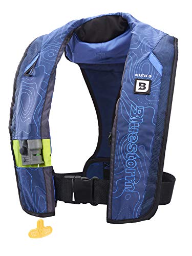 BLUESTORM Stratus 35 Inflatable Life Jacket PFD for Adults | US Coast Guard (USCG) Approved Automatic Self Inflating Life Vest Preserver with Manual Ripcord