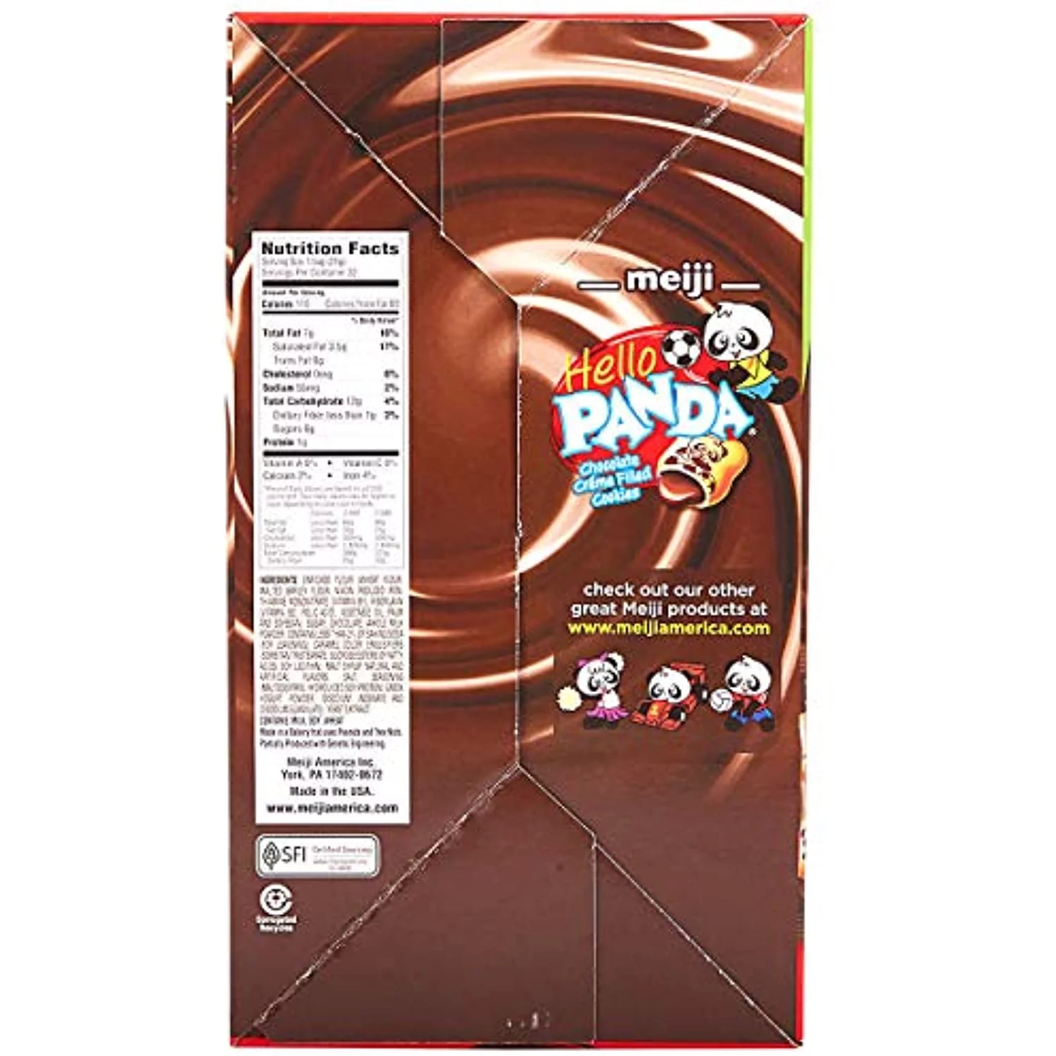 Meiji Hello Panda Chocolate Creme Filled Cookies, 32 Count (Pack Of 2)