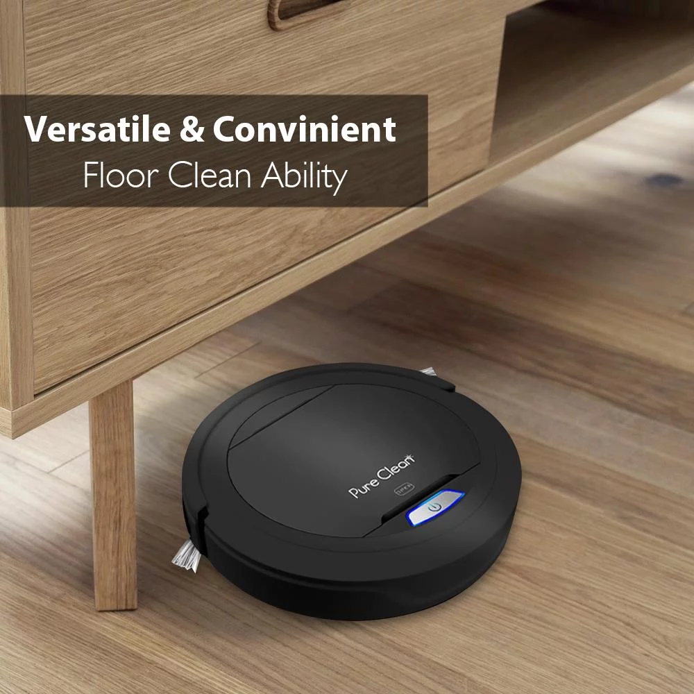 Pyle PureClean Smart Automatic Robot Vacuum Powerful Home Cleaning System, Black