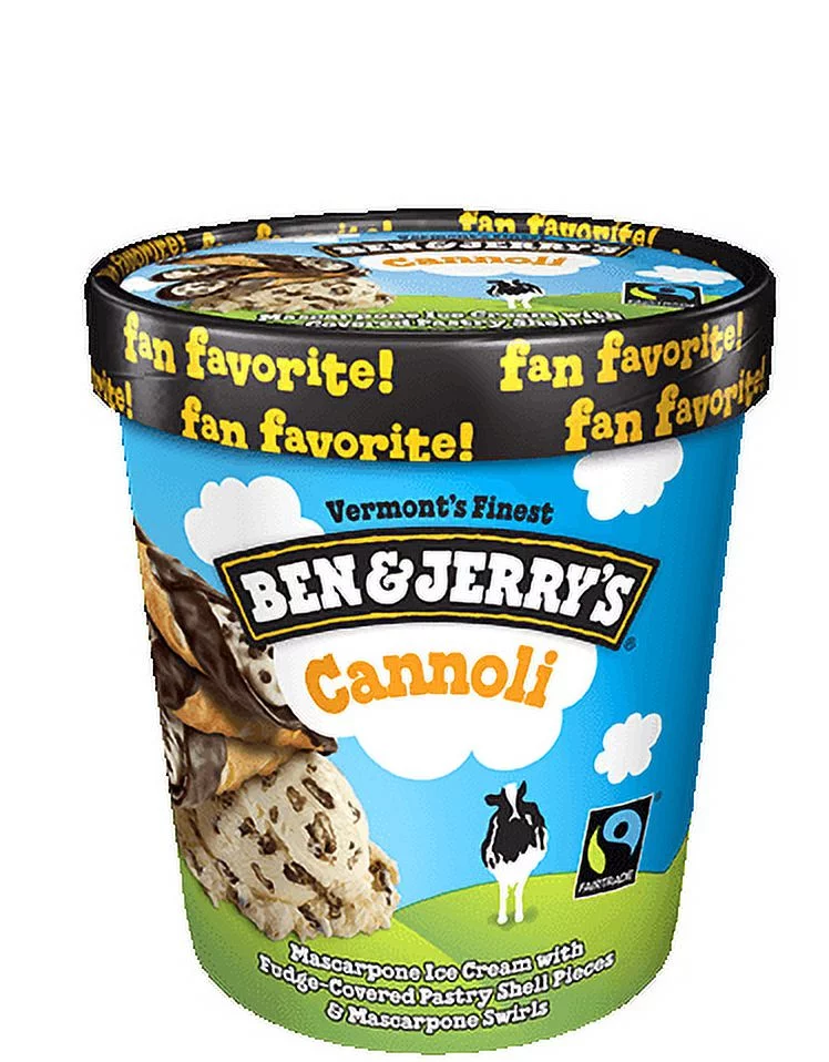 Ben & Jerry's Cannoli Ice Cream, 16 oz. Pint, 6-Pack (Frozen)