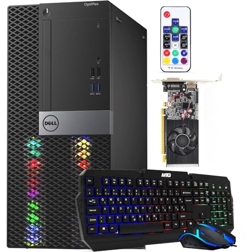Dell RGB Gaming Tower Computer - Intel Core i7 6th Gen, NVIDIA GTX 1050 Ti 4GB GDDR5, 16GB Ram, 512GB SSD, Prebuilt Gaming Desktop PC with Built-in WiFi & RGB Set, Windows 10 Pro (Renewed)