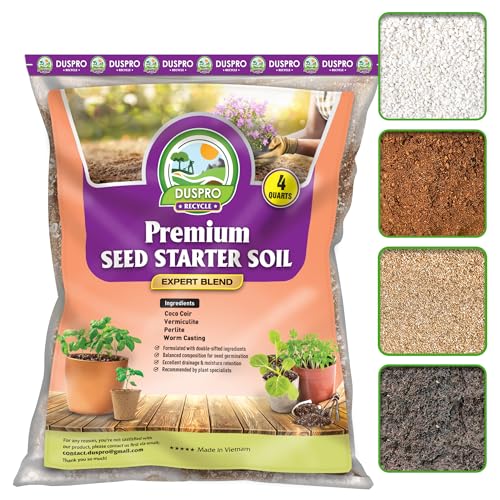 DUSPRO Recycle Tropical Potting Mix Pre-Mixed 5in1 with Pine Bark, Coco Coir, Perlite, Worm Casting & Pumice Ideal Aroid Mix Soil for Monstera, Pothos, Philodendron, Other Indoor HousePlants 8QRT