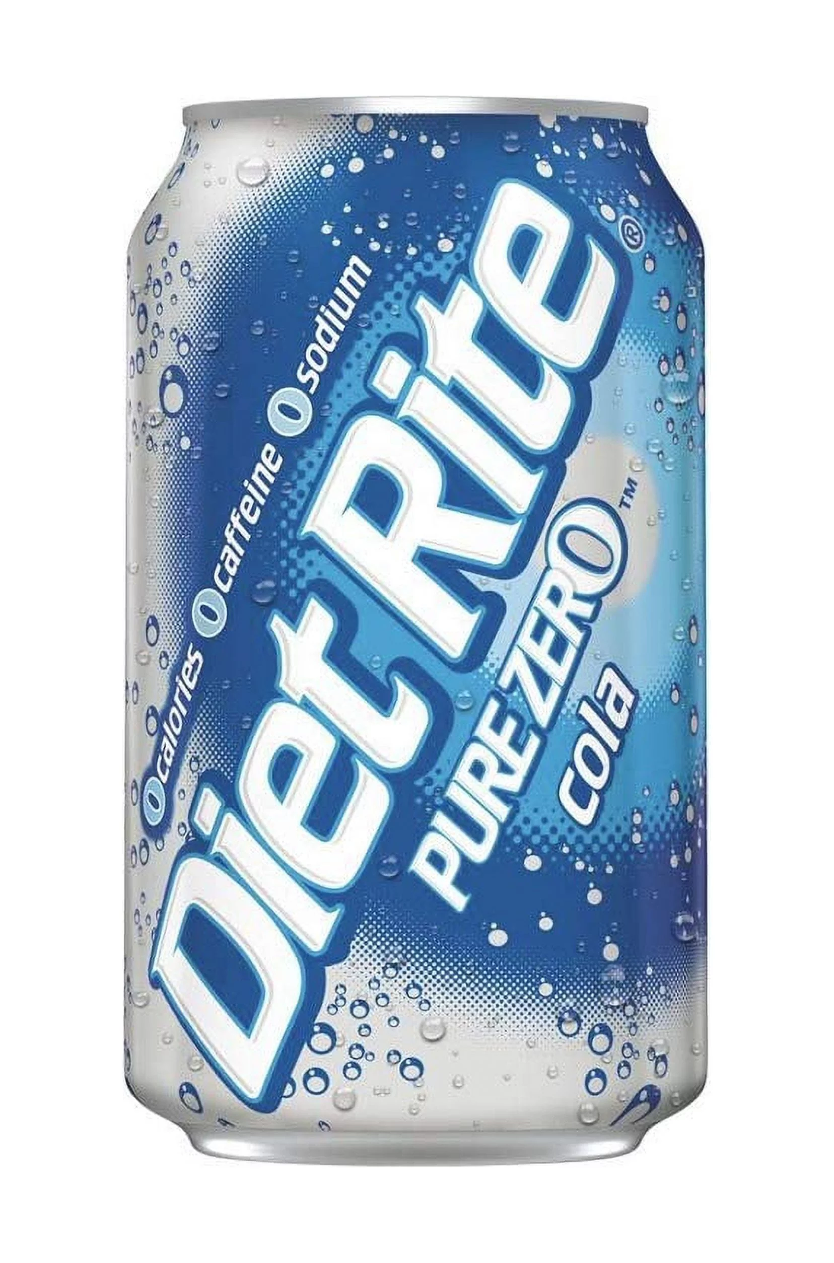 Diet Rite Pure Zero Diet Cola Soda, 12 oz, 24pk, All Natural Family Pack Soda Drinks
