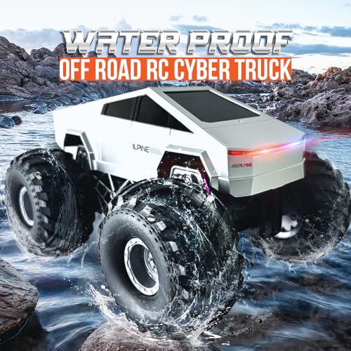 RC Cyber Truck Toy Car 1:16 Scale, Waterproof 4WD Amphibious, Remote Control for Kids 6+, All-Terrain Off-Road Pickup, 2.4GHz, Ideal Gift for Boys (2401 car)