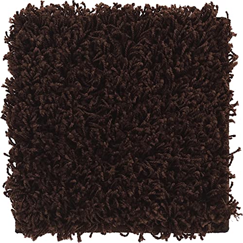Unique Loom Solid Shag Collection Area Rug (1' Square, Chocolate Brown)