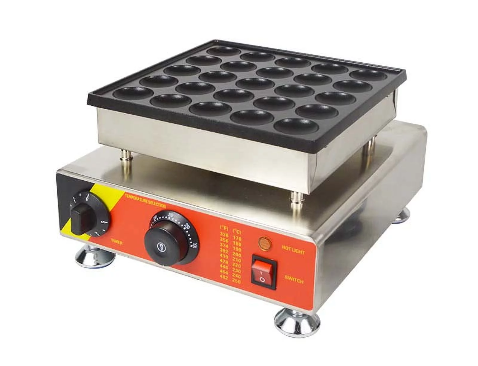 Techtongda 25 Holes Commercial Electric Pancake Machine Dutch Pancake Maker Iron Baker