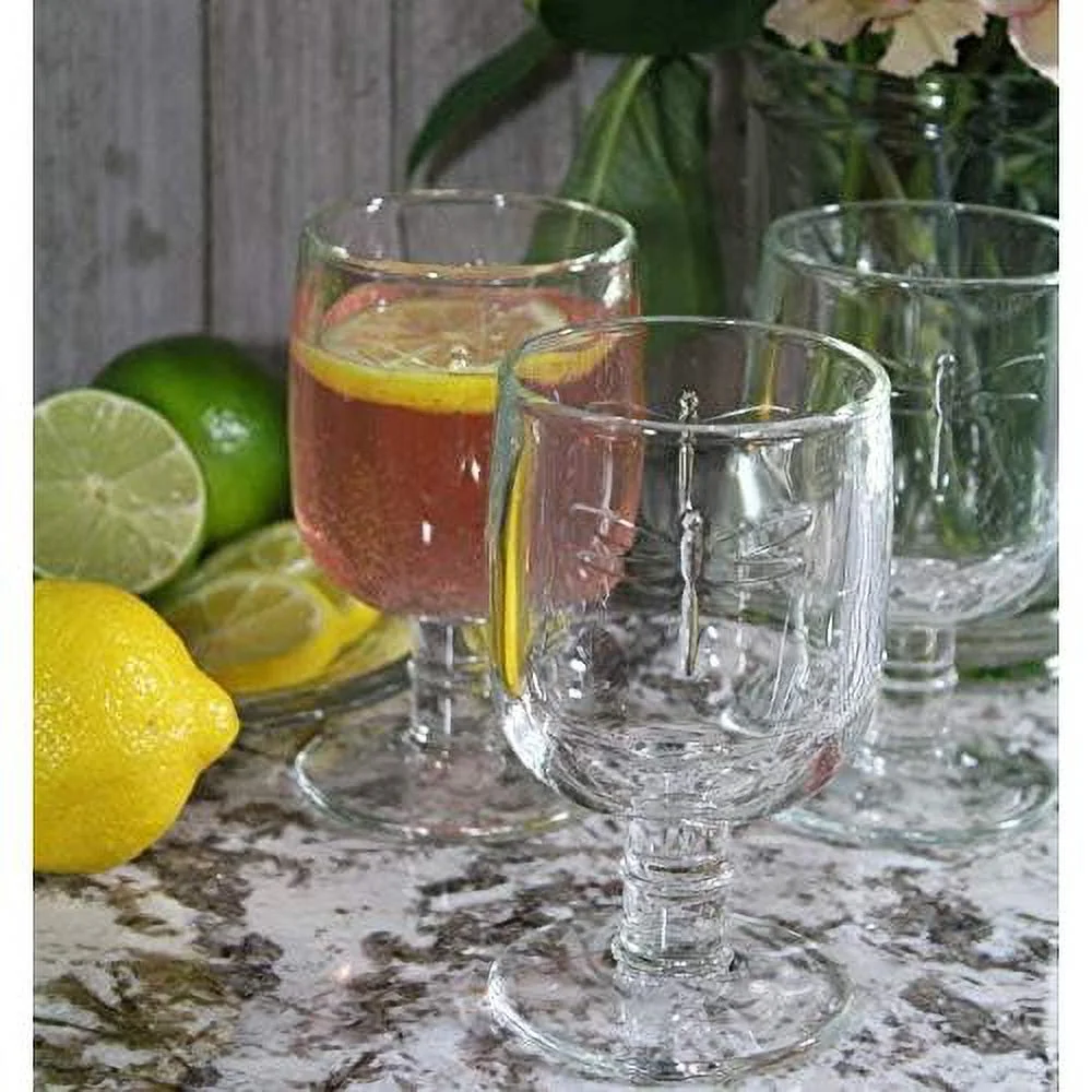 Set Of 6, 10-Ounce Dragonfly Water Glasses