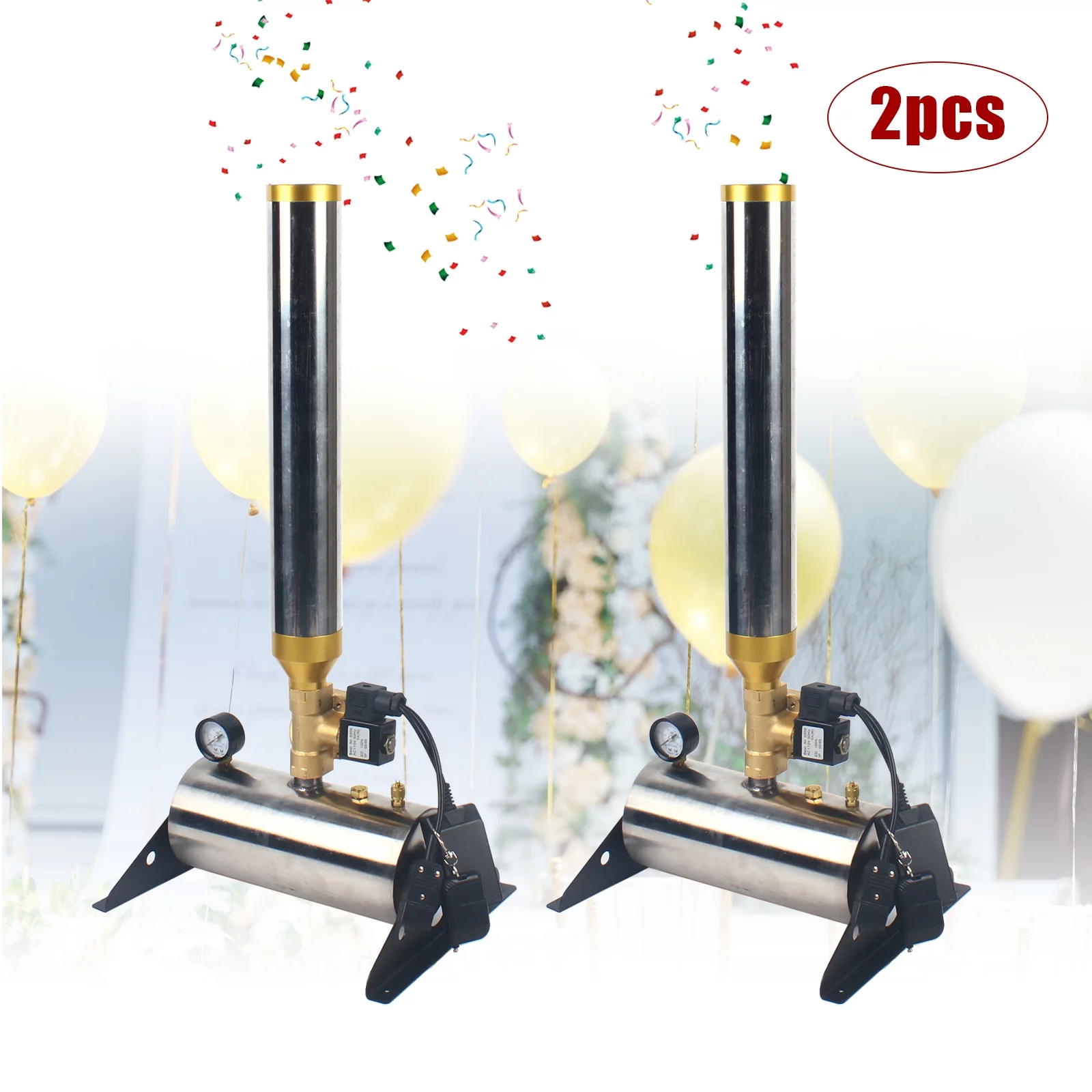 Aiqidi 2Pcs Confetti Launcher Remote Control Confetti Cannon Machine Paper Shots Stage DJ Wedding 150W