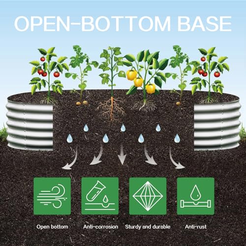 Gardmax 2 Pack Galvanized Raised Garden Bed, Lightweight Planter Boxes Outdoor with Easy Assembly, Large Garden Bed for Vegetables, Fruits, Flower Dark Green