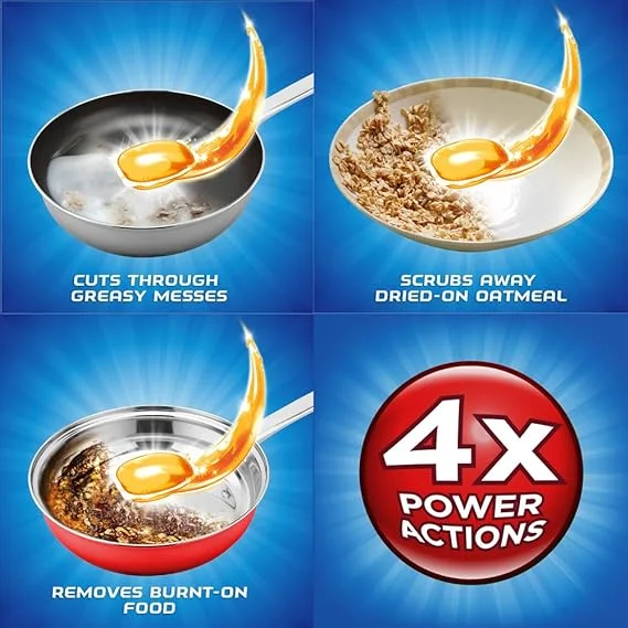 Finish All in 1 Gelpacs, Dishwasher Detergent Tablets, Orange, 32 Count (Pack of 2)