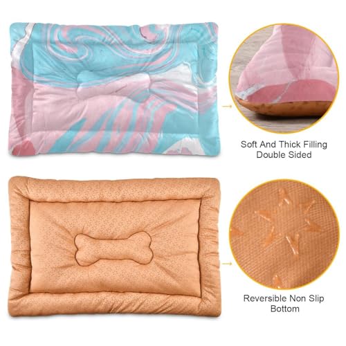 Blueangle Christmas Snowflakes Pet Bed Soft Crate Mat,Washable Dog Crate Bed Cushion Anti-Slip,Pet Mattress for Small Medium Dogs and Cats Kennel Pad, 36x24inch