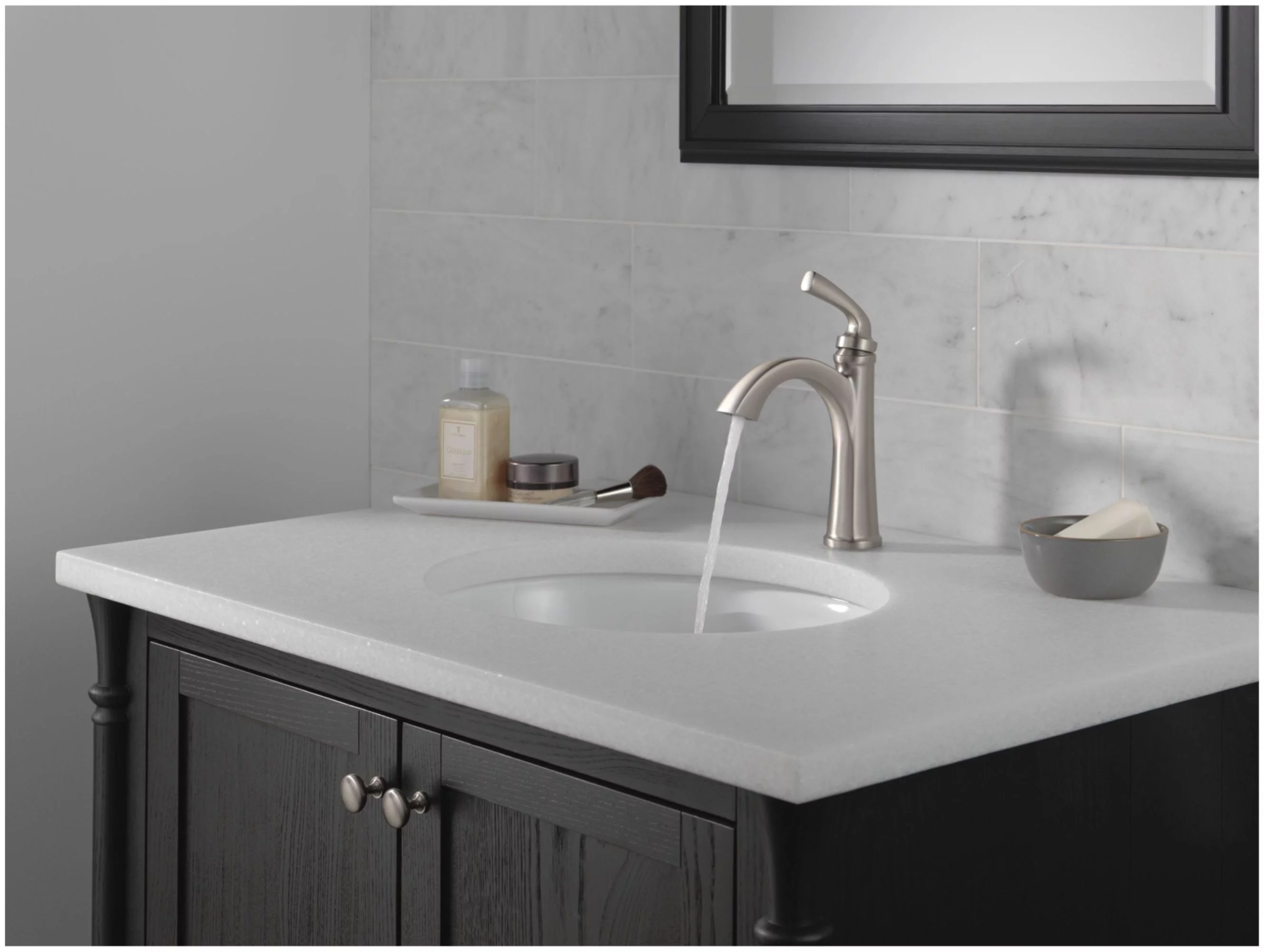 Delta 15864Lf Geist 1.2 GPM Single Hole Bathroom Faucet - Black