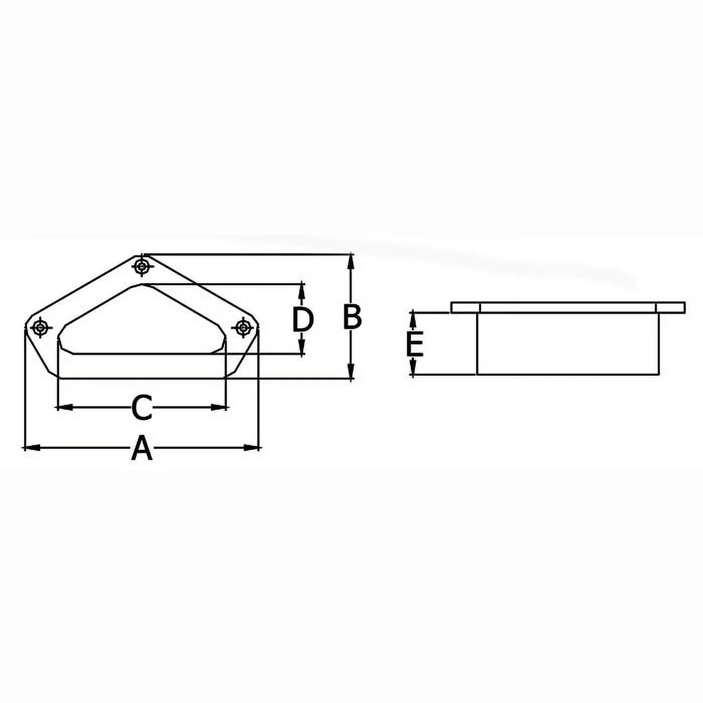 White Water 6208S Stainless Triangular Hawse Pipe, 5