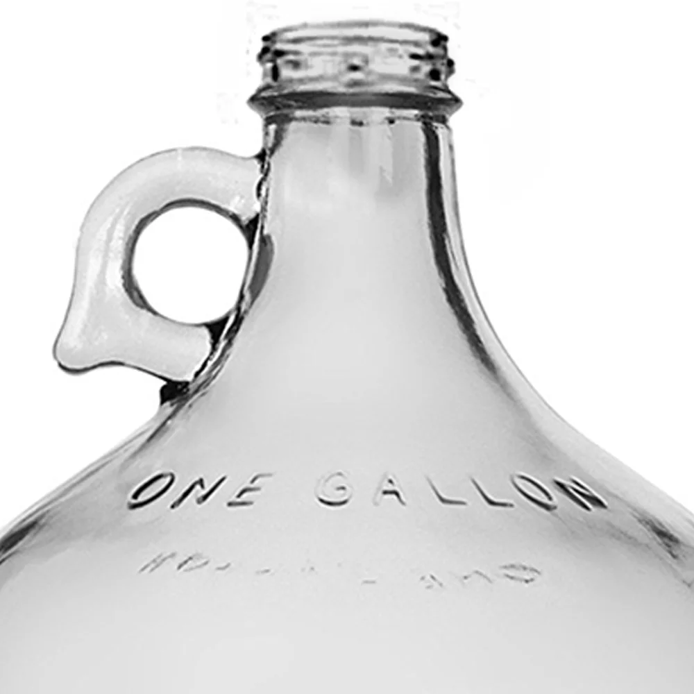 One Gallon Glass Jug with 38mm WHITE Metal Screw Cap (Set of 16)
