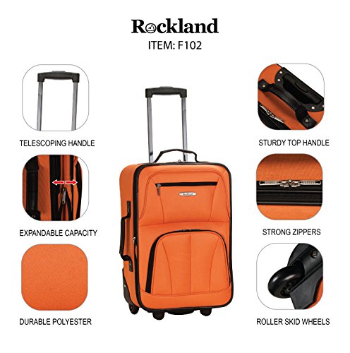 Rockland Fashion Expandable Softside Upright Luggage Set, Charcoal, 2-Piece (14/19)