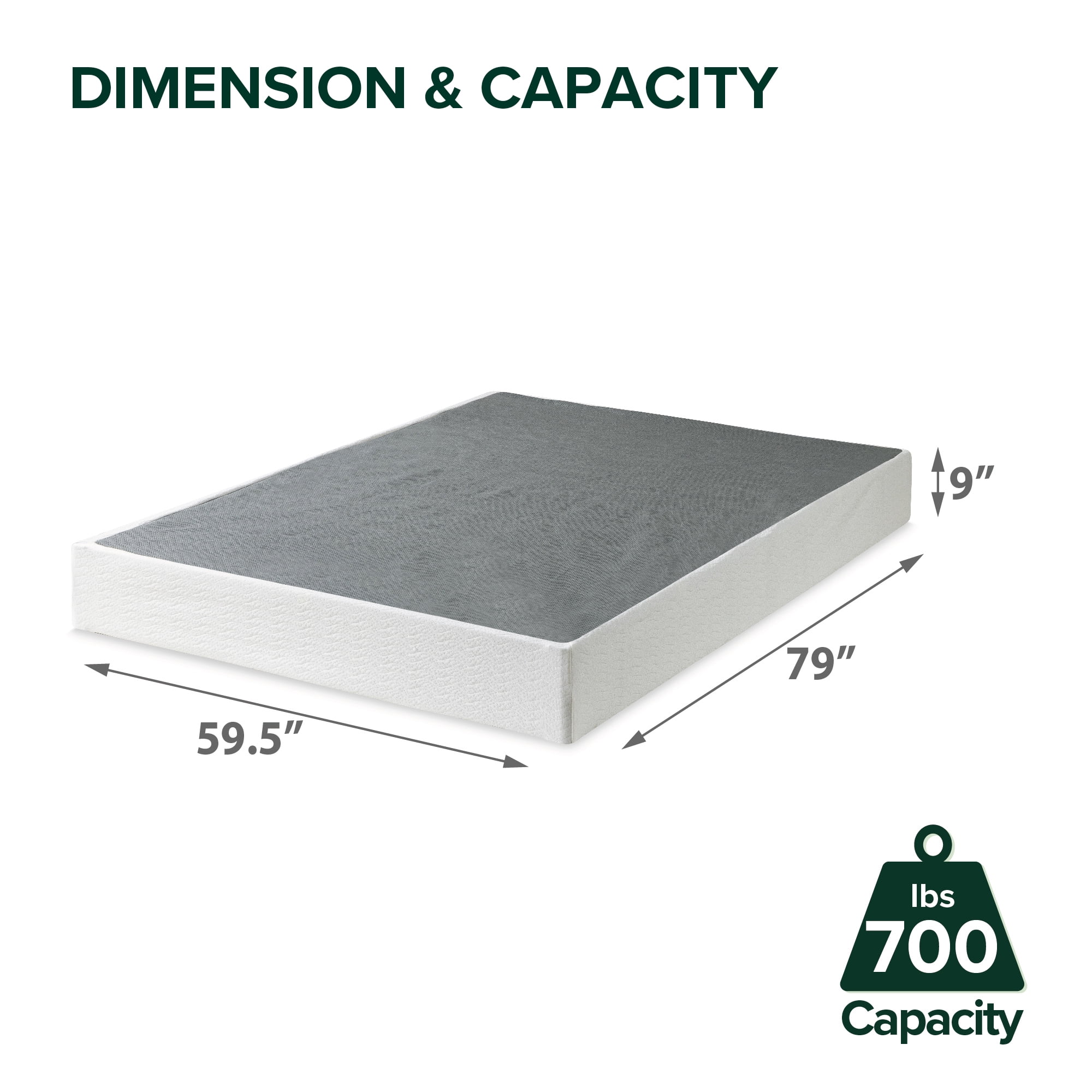 Zinus 9" Metal Smart BoxSpring® with Quick Assembly, Mattress Foundation, Queen