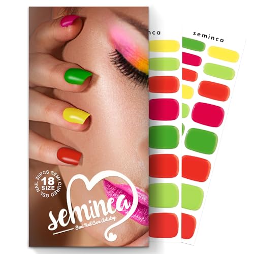 Semi Cured Gel Nail Strips-Easy Apply Christmas Gel Nail Stickers Holiday Semi Cured Manicure Strips with Sparkling Xmas Designs (Classic Yule)