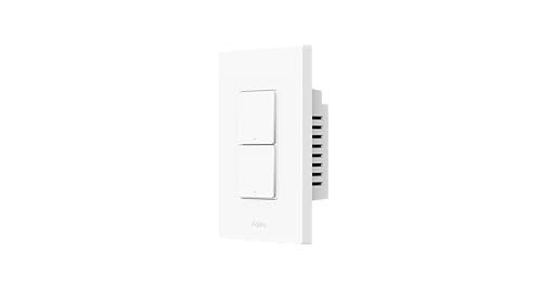 Aqara Smart Light Switch H2 (2-in-1 Neutral, 2 Buttons, 2 Channels), Thread/Zigbee Protocol, Wall Switch for Smart Home, Supports Apple Home, Google, Alexa, Matter Over Thread