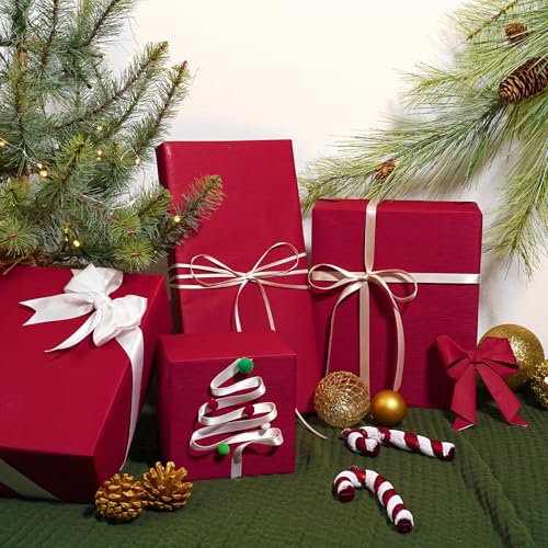 BIOBROWN Gold Kraft Wrapping Paper Roll - 17 Inch X 33 Feet (47 sq.ft) Solid Color Pearly-Lustre Paper, Shiny Textured Gift Wrap for Mother's Day, Birthday, Bridal Shower, Graduation Gifts, Parties