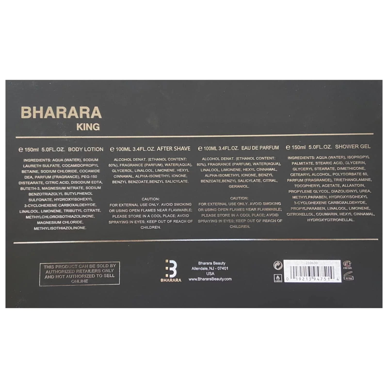 Bharara Men's King Gift Set Fragrances 019213947514