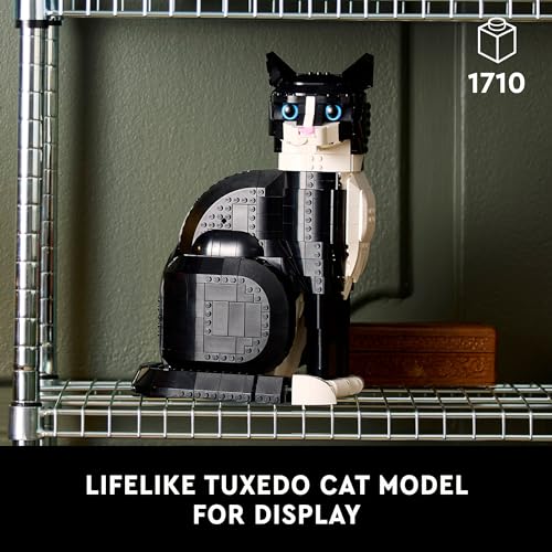 LEGO Ideas Tuxedo Cat - Building Sets for Adults Ages 18+ - DIY Crafts Kit for Home Decor, Living Room or Bedroom - Gifts for Mother's Day - 21349