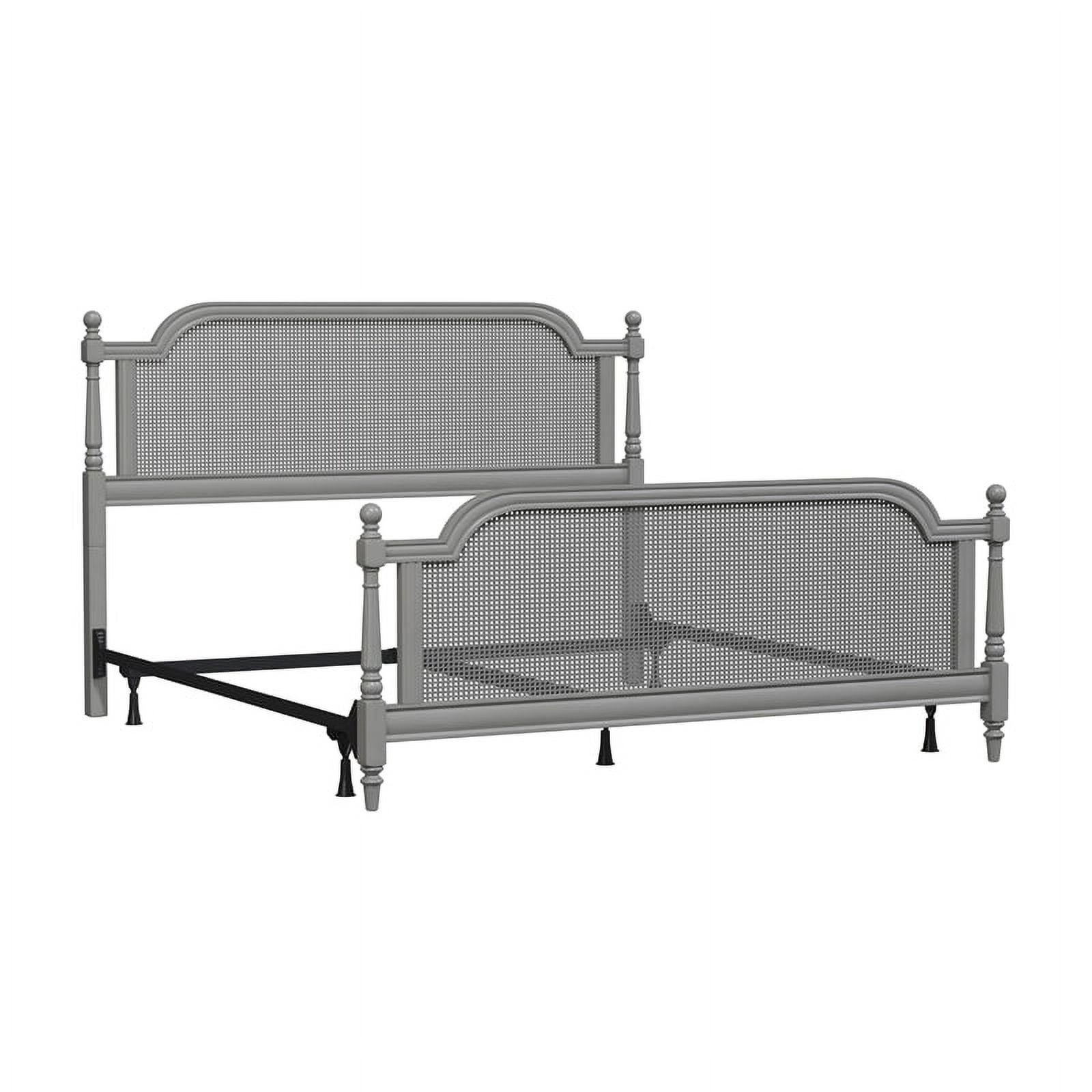 Hillsdale Furniture Melanie Wood and Cane King Bed French Gray
