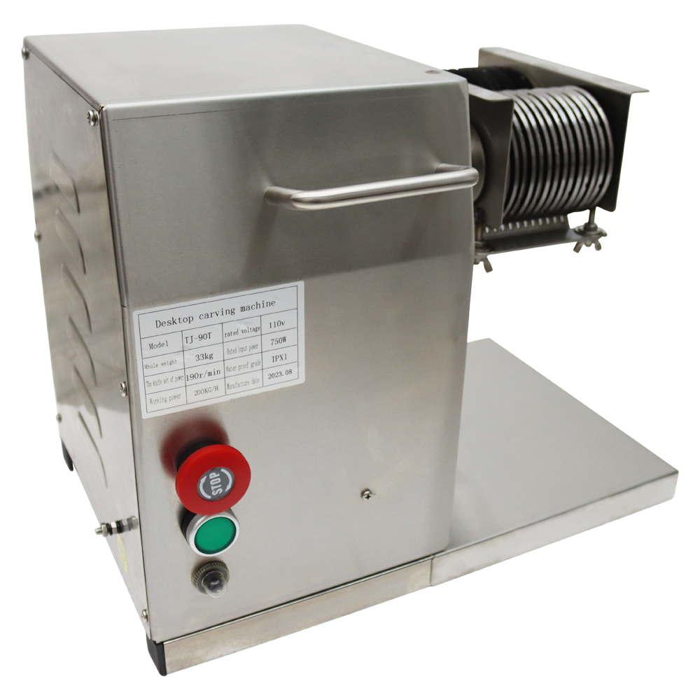 Techtongda 90T-B Stainless Steel Meat Cutter Meat Slicer Cutting Machine with 5mm Blade
