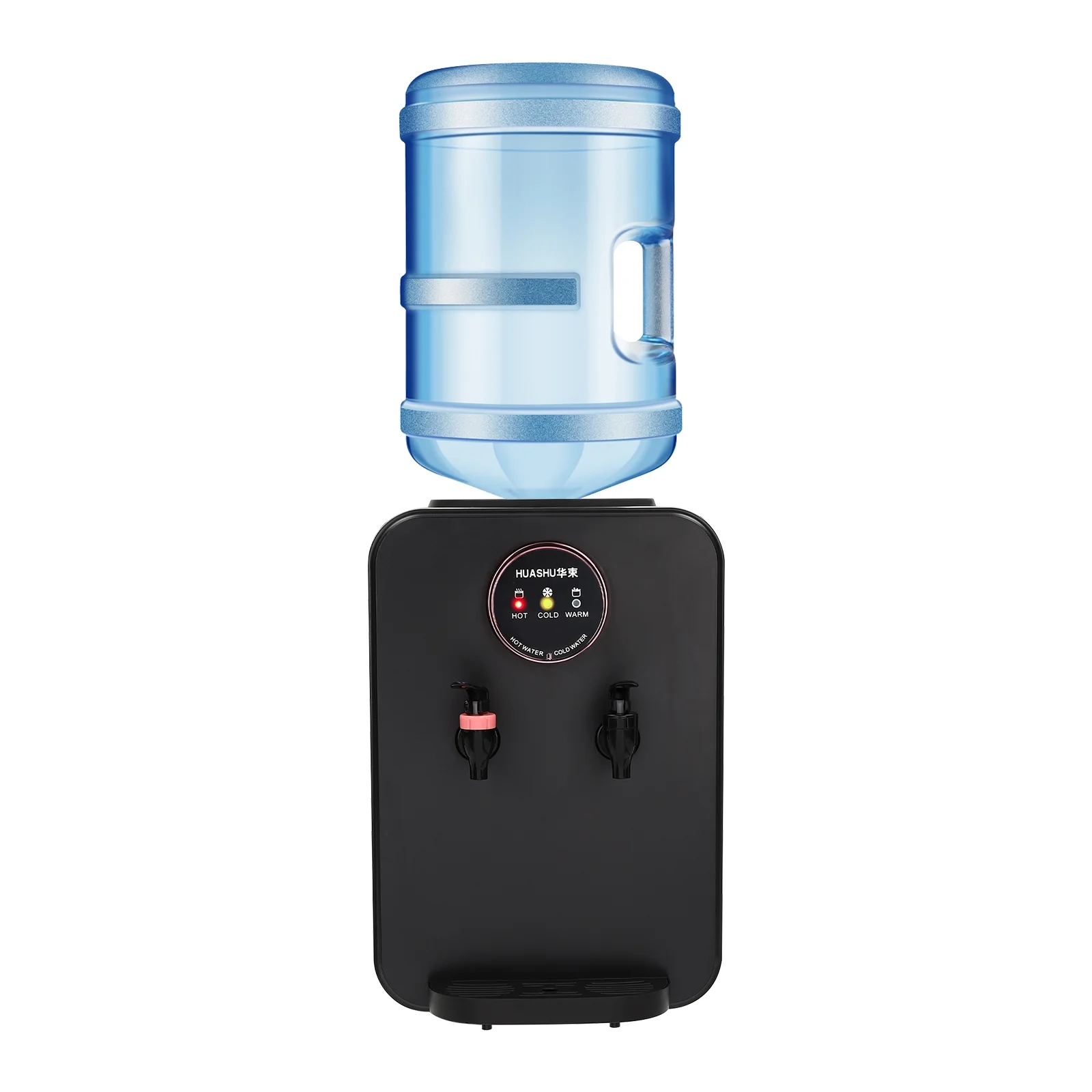 Top Loading Water Cooler, Countertop Hot/Cold Water Dispenser, 110V Premium Water Dispenser with Hot Cold and Room Temperature Water,Black,Applicable Bucket Capacity 4.5-18.9L/1.19-4.99gal