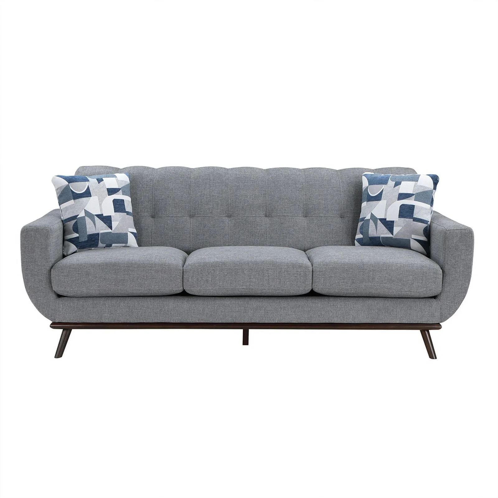 Pemberly Row 2-Piece Living Room Sofa Set with Tufted Back in Gray