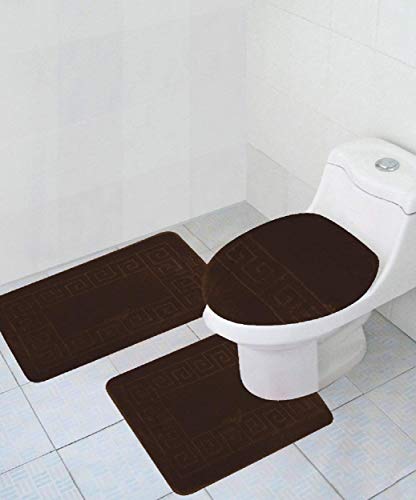 WPM WORLD PRODUCTS MART 3 Piece Bath Rug Set Pattern Bathroom Rug (20