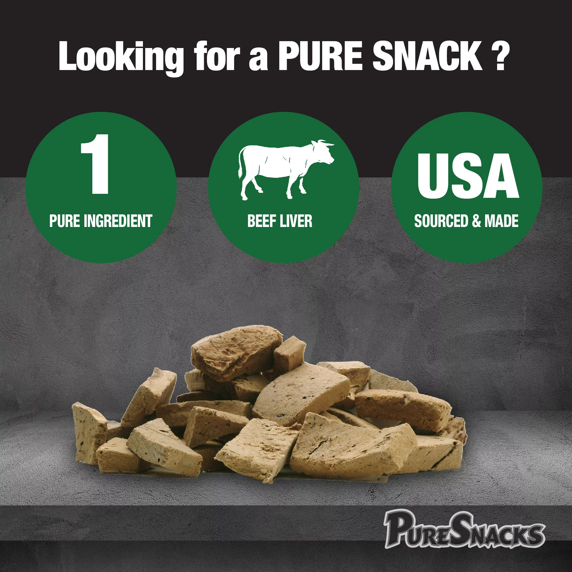 PureSnacks Beef Liver Freeze Dried Dog Treats, 6.98 oz.