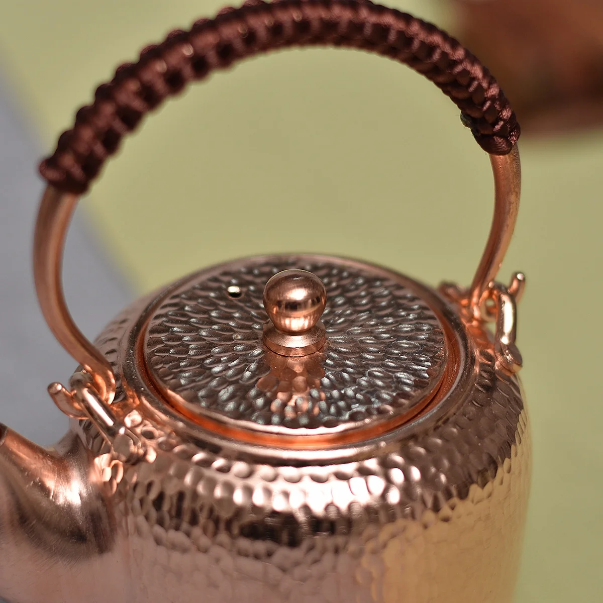 300ml Hand-made  Pure Copper Teapot  Lifting Beam Teapot Small Copper Pot Kung Fu Tea Set