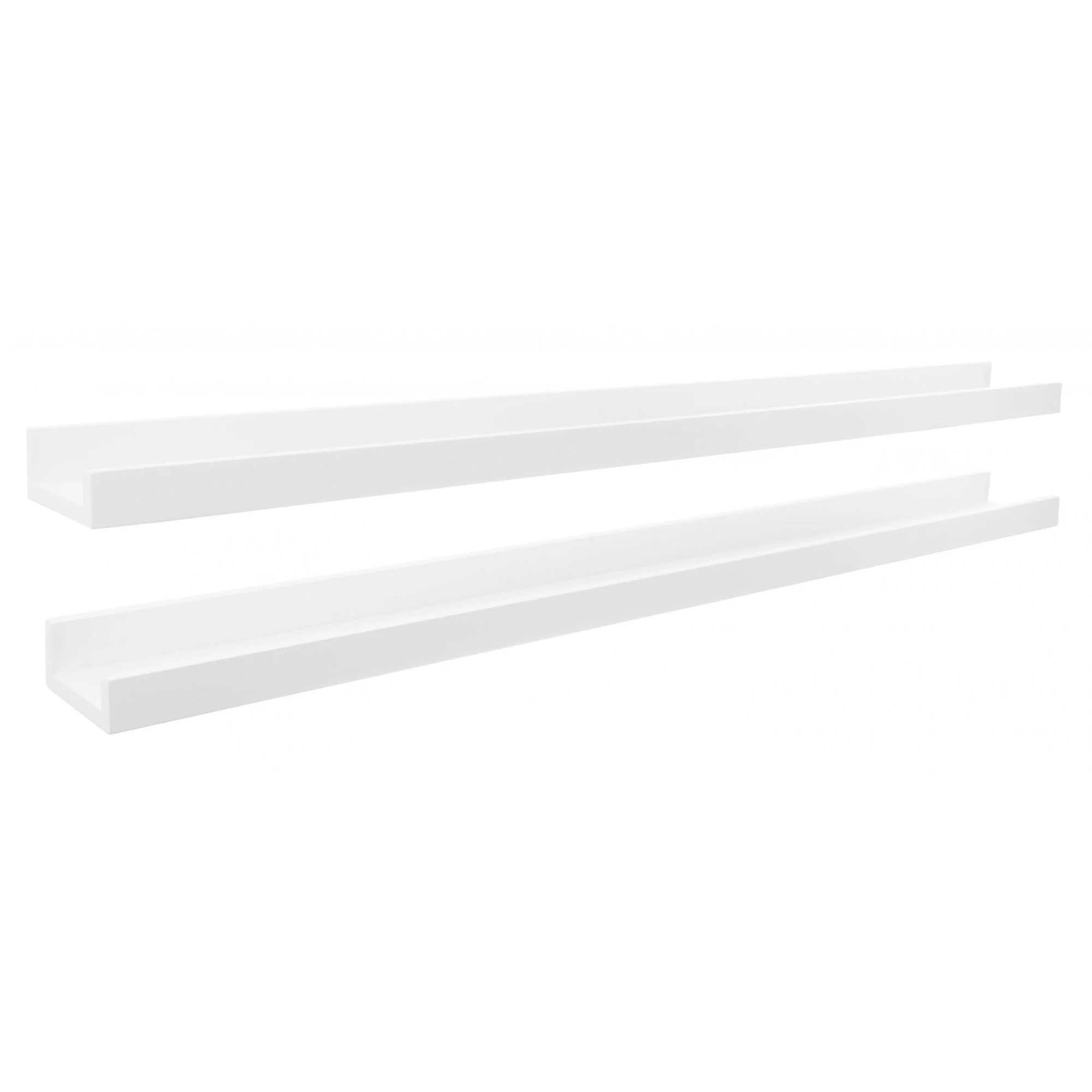 kieragrace KG Modern  Edge Frame Ledge  Set of 2 White Engineered Wood