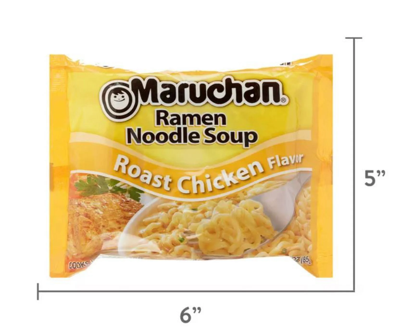 Maruchan Roast Chicken Noodles, 3 oz Packaged Soup, Quantity of 24