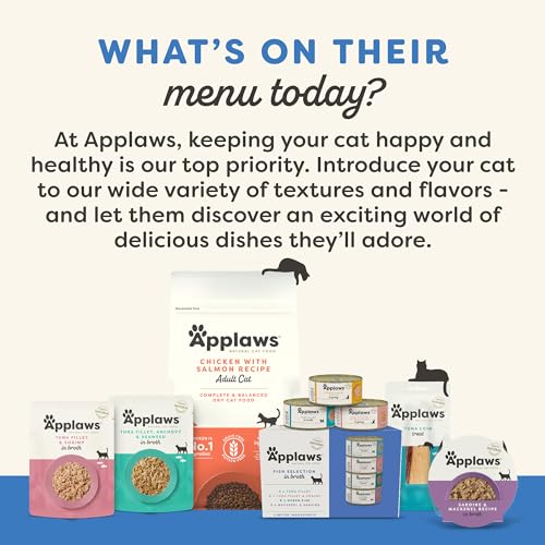 Applaws Natural Wet Cat Food in Gravy, Limited and Natural Ingredients, High Protein with No Artificial Additives, Fish Selection in Gravy (24 x 2.47oz Cans)