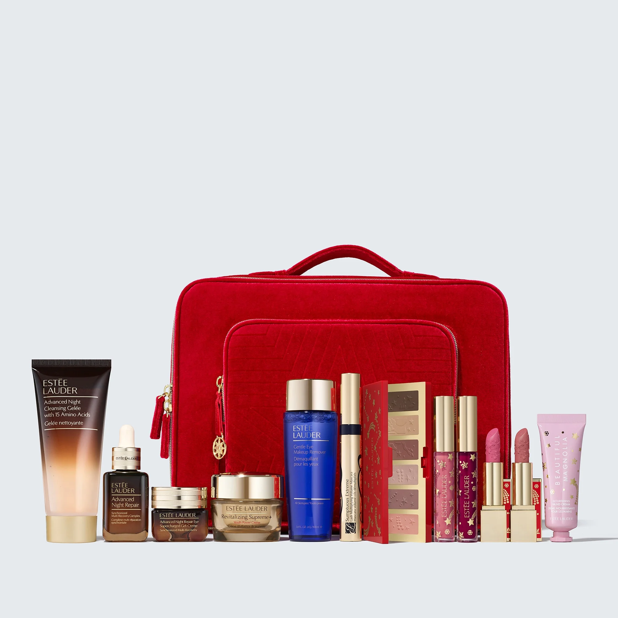 Estee Lauder Blockbuster Celestial GLOW Warm in Holiday Makeup Skincare Set 11 Full-Size Favorites + More For the Price of One Full-Size Advanced Night Repair