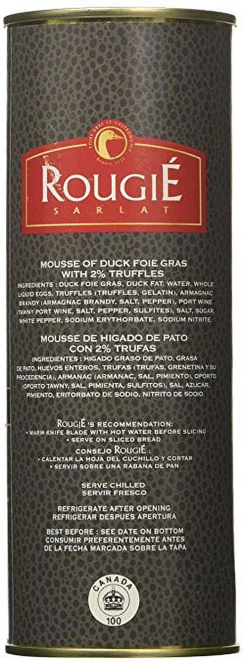 Mousse of Duck Foie Gras with 2% Truffle by Rougie (11.28 ounce)