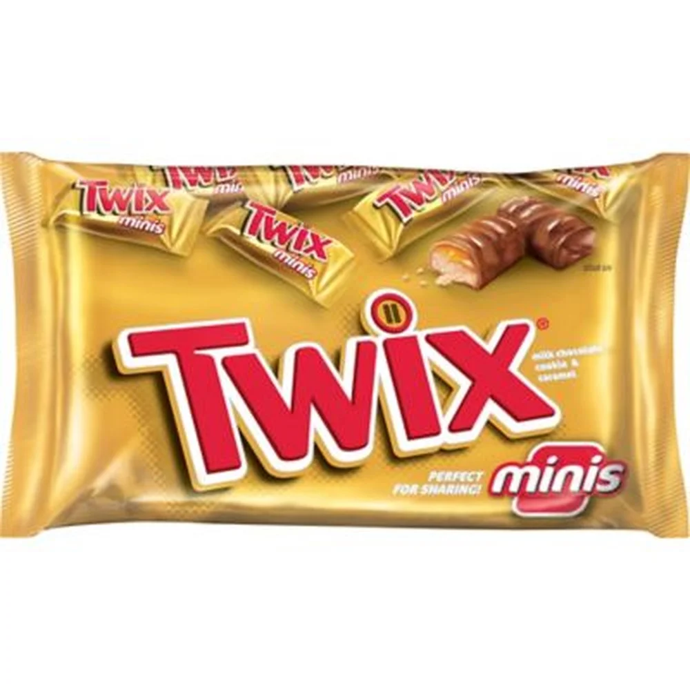 Twix Caramel Minis Size Chocolate Cookie Bar Candy Bag (Pack of 14)