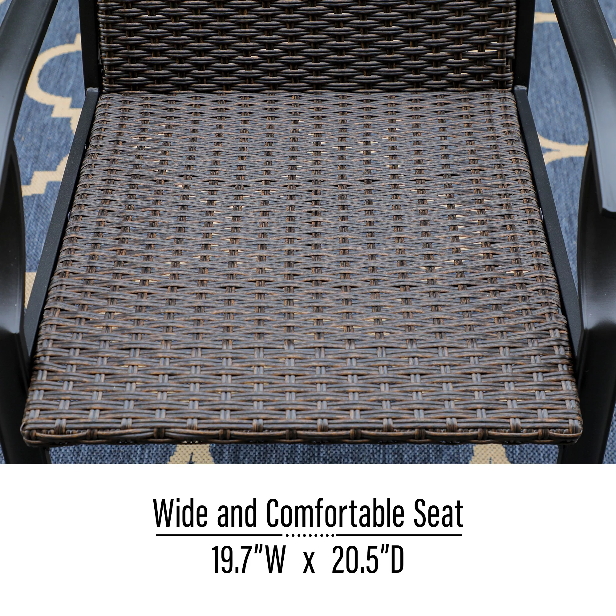 Sophia & William Patio Wicker Rattan Dining Chairs Set of 4, Dark Brown