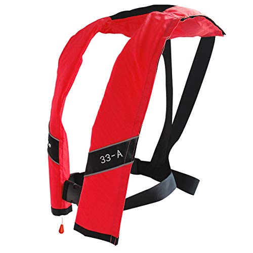 Eyson Inflatable Life Jacket Life Vest Basic Automatic/Manual (639 Red Auto)
