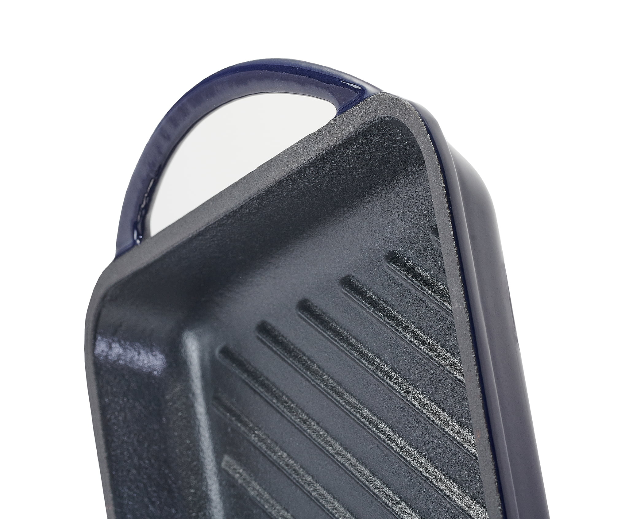 Servappetit Cobalt Glazed Enameled Cast Iron Double Burner Grill, 15.75 x 9 x 1 Inches, Indigo Blue Bottom